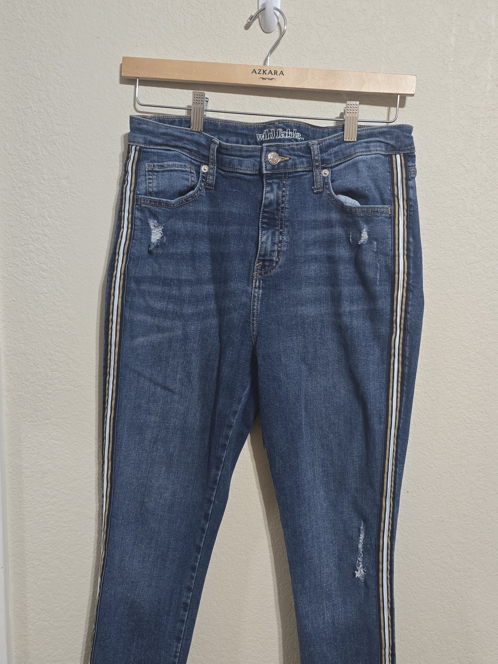 wild fable Dark Blue Skinny Jeans with Side Stripes, Size 6